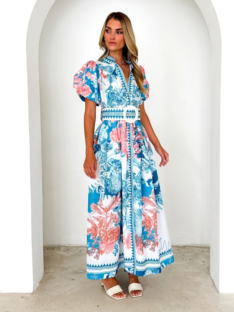 Kleid mit platziertem Krawattenmuster
