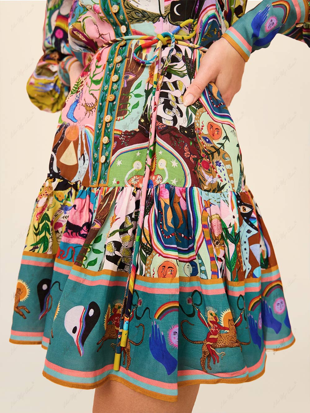 Freizeitliches Graffiti Evergreen bedrucktes Minikleid
