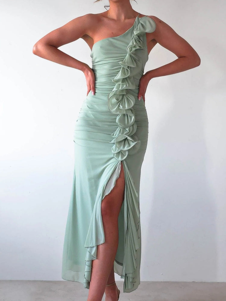 Figurbetontes Midikleid mit Raffung