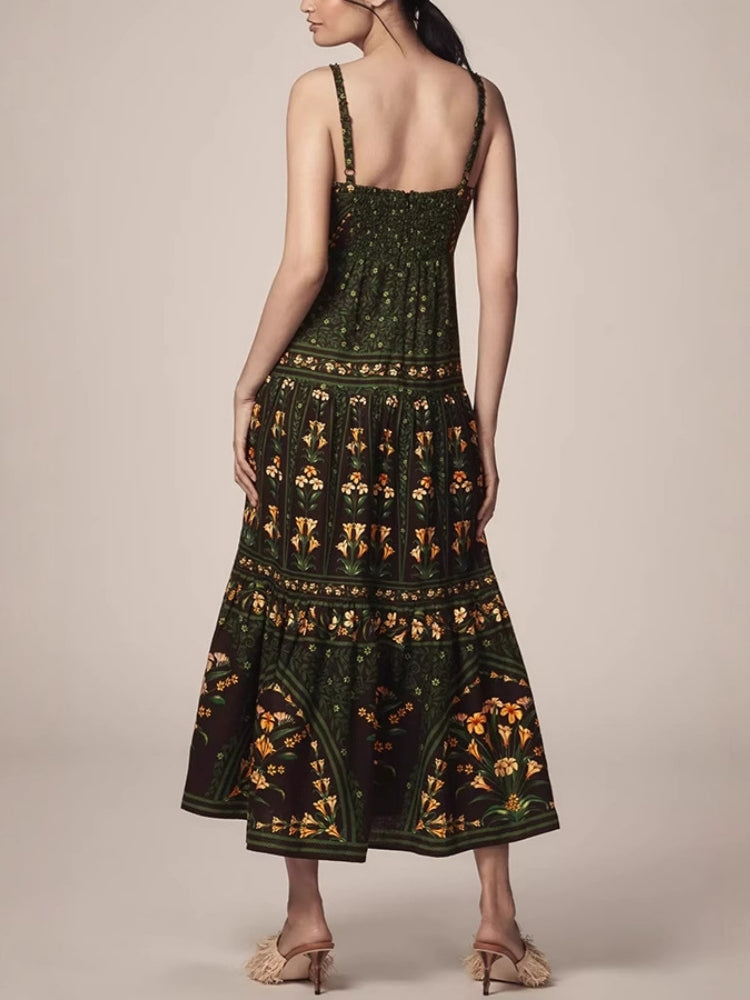 Trägerloses ärmelloses Midikleid