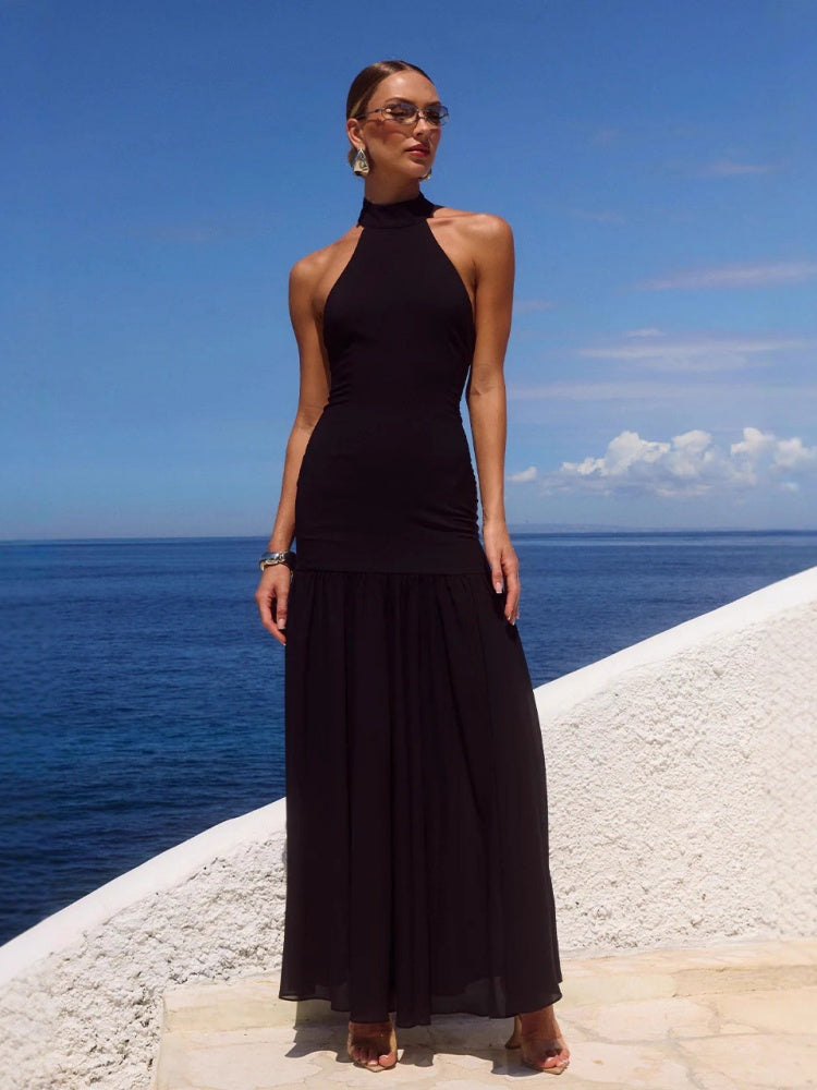 Abendkleid mit Tüll-Hängendekolleté