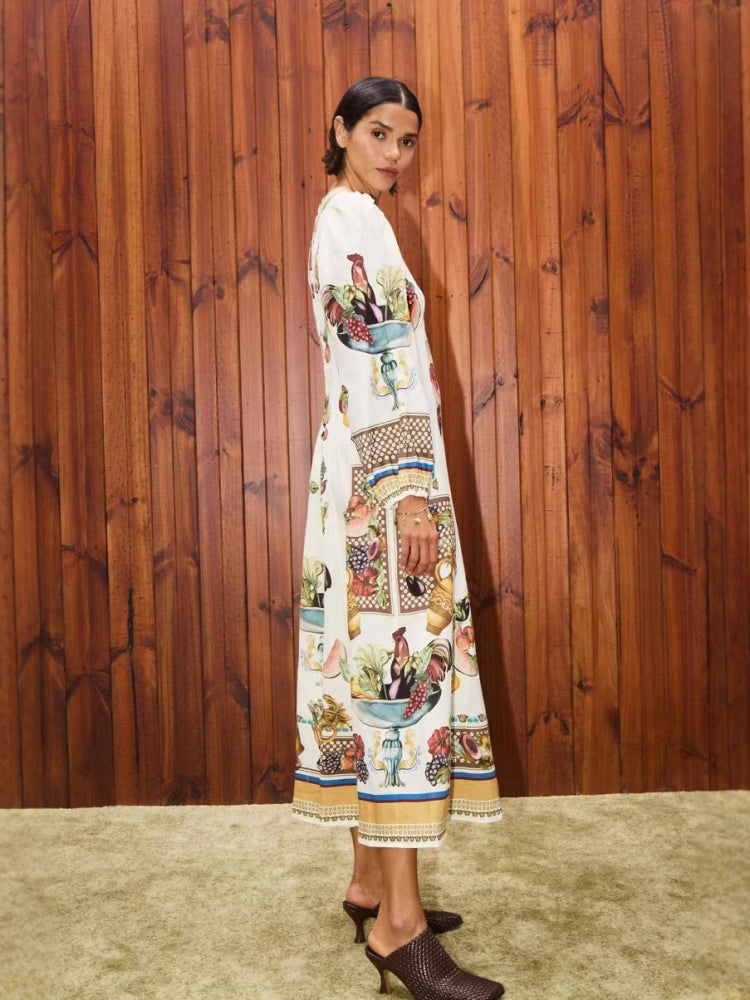 Ärmelloses A-Linien-Leinenkleid
