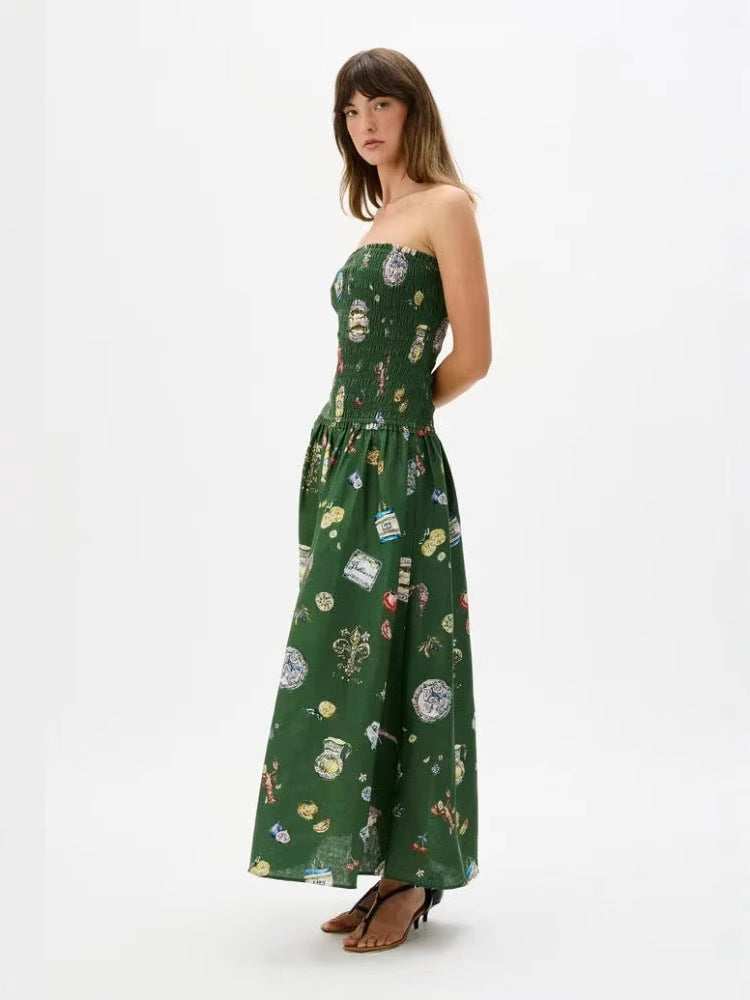 Trägerloses Wickel-Maxikleid