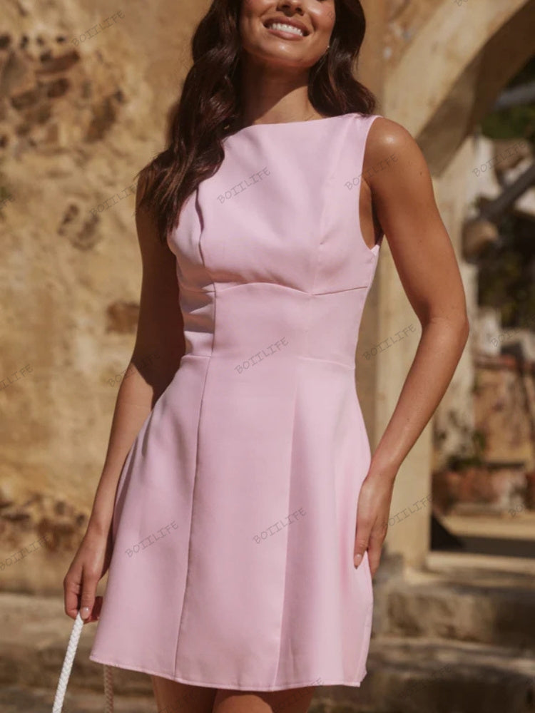 Sexy Damen Neckholder-Minikleid ohne Rücken