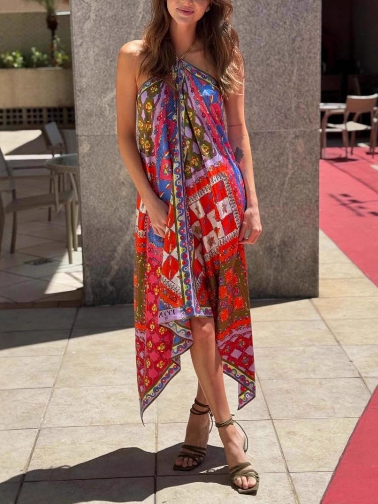 Asymmetrisches Neckholder-Kleid