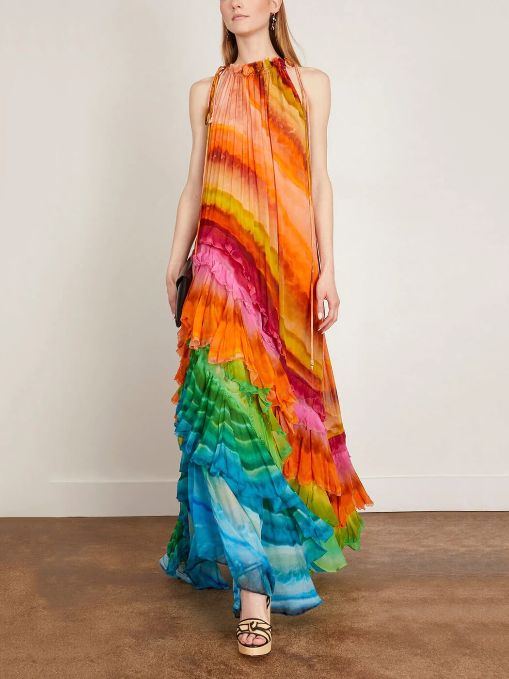 Iris Ruffle Abendkleid in Multi