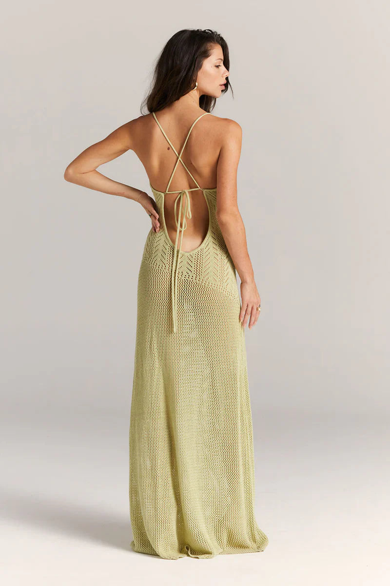 Cut-Out Strickkleid – Blumenmuster