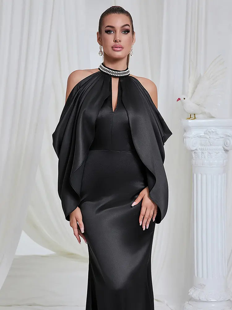 Sexy schulterfreies Kleid mit Hohldetail am Ausschnitt