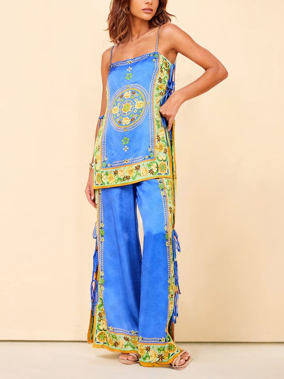 Pants-Set mit verzierten Mosaikfliesen
