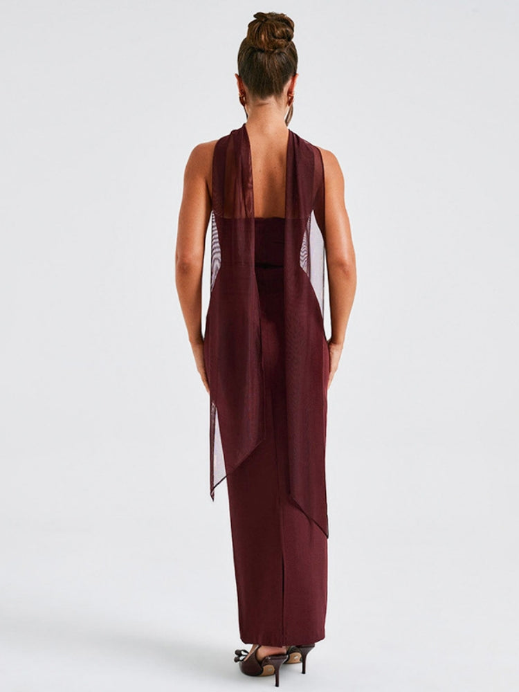 Trägerloses Kleid-Set mit Spitze