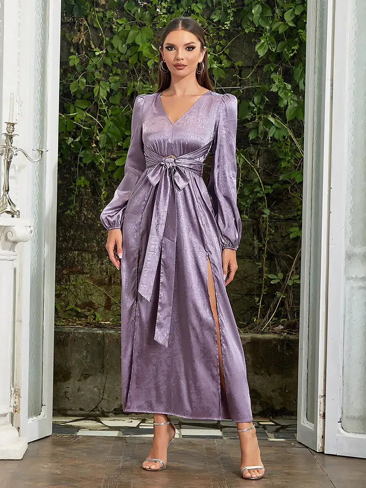 Elegantes V-Ausschnitt-Kleid