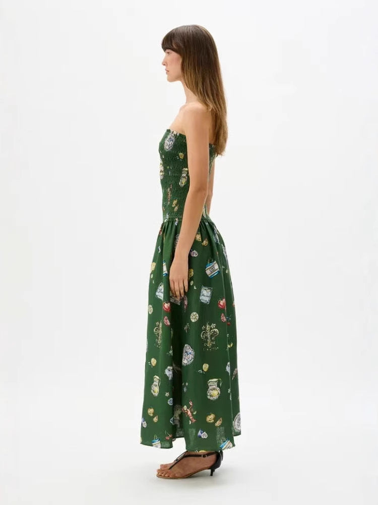 Trägerloses Wickel-Maxikleid