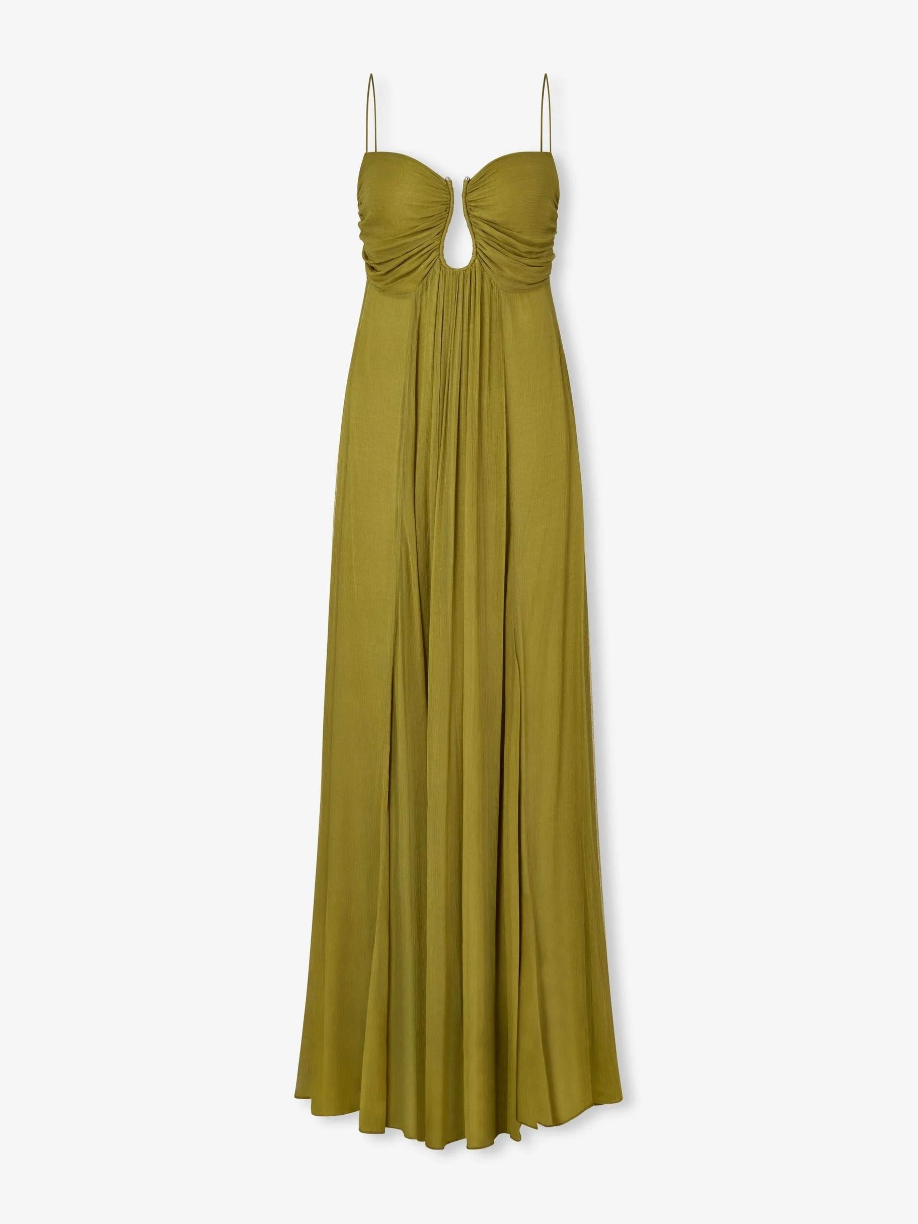 Flou Olive Morea Maxikleid