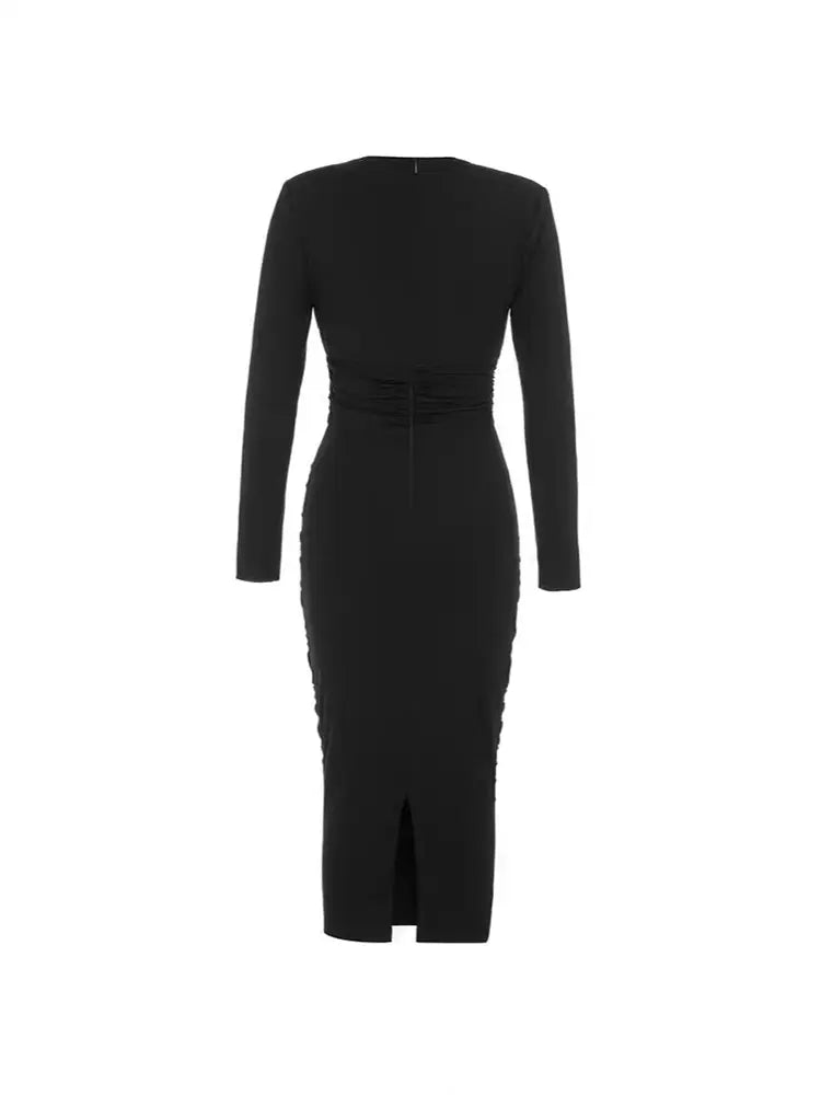 Sexy V-Ausschnitt Hohles Slim-Fit Kleid