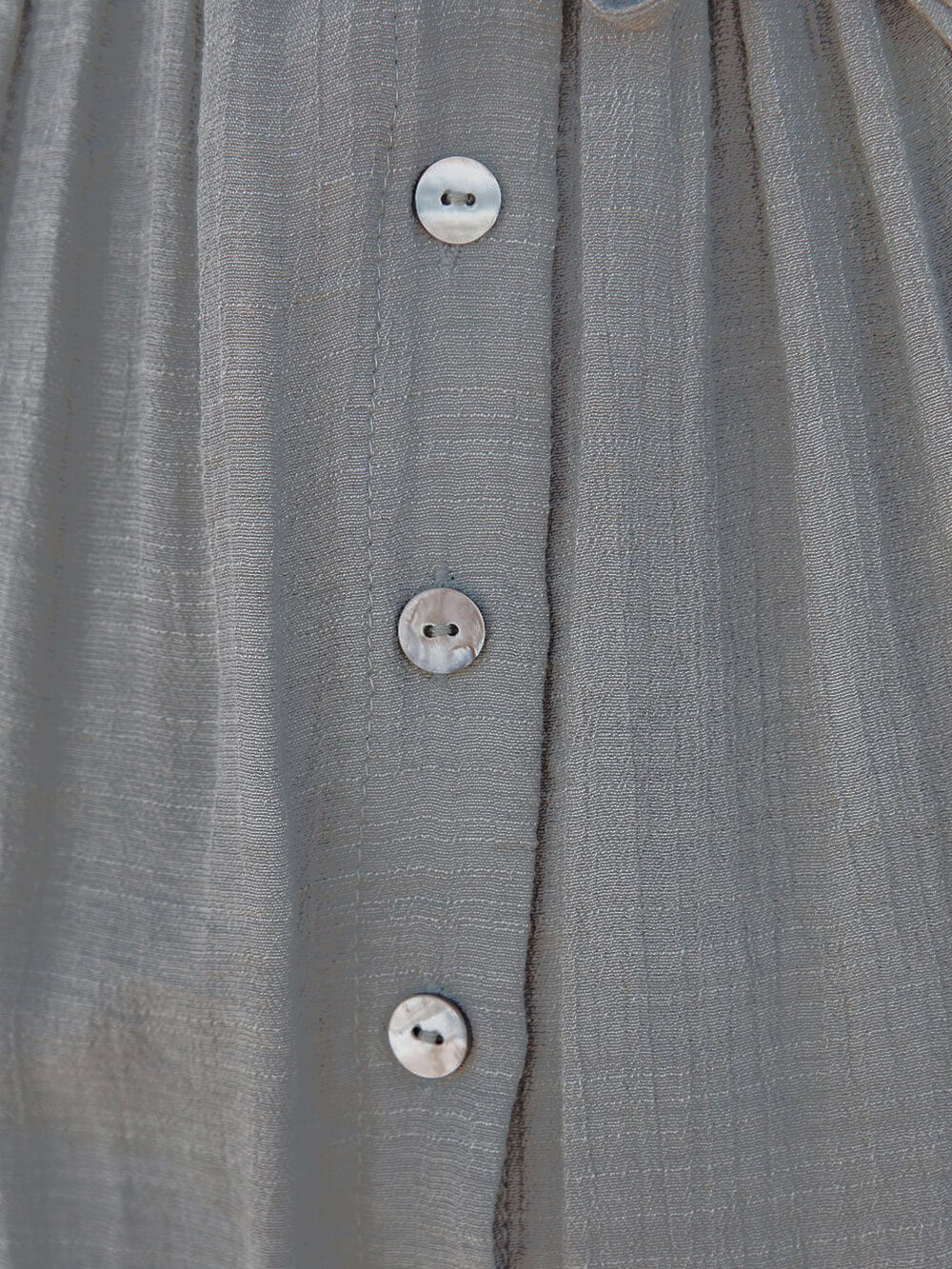 Knopf Baumwoll Leinen Perfektes Strand Boho Maxikleid