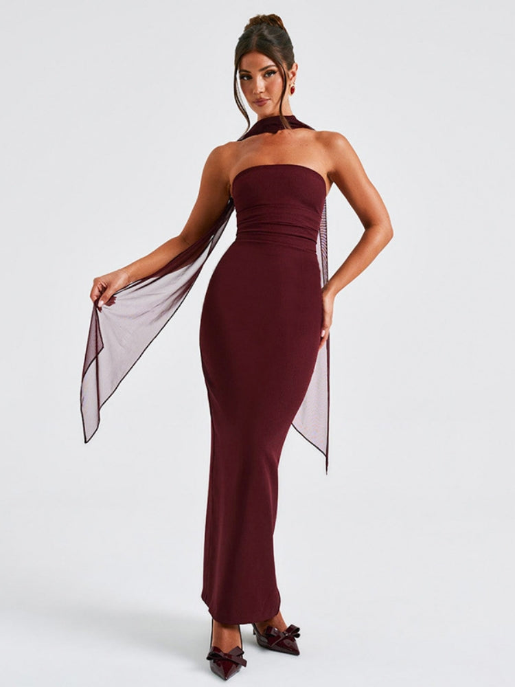 Trägerloses Kleid-Set mit Spitze