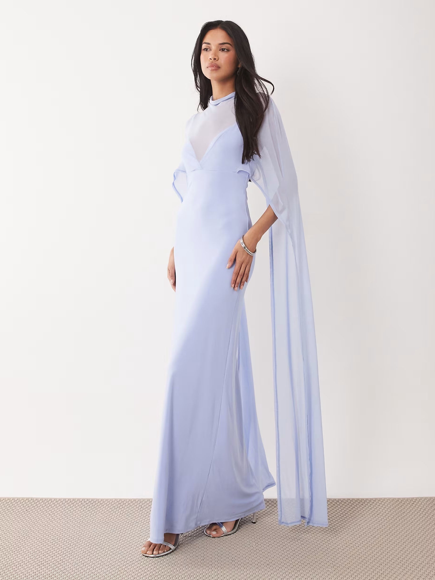 Exaggerated Cape Maxi Dress