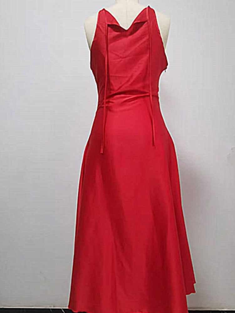 Ärmelloses, figurbetontes V-Ausschnitt Midi-Kleid