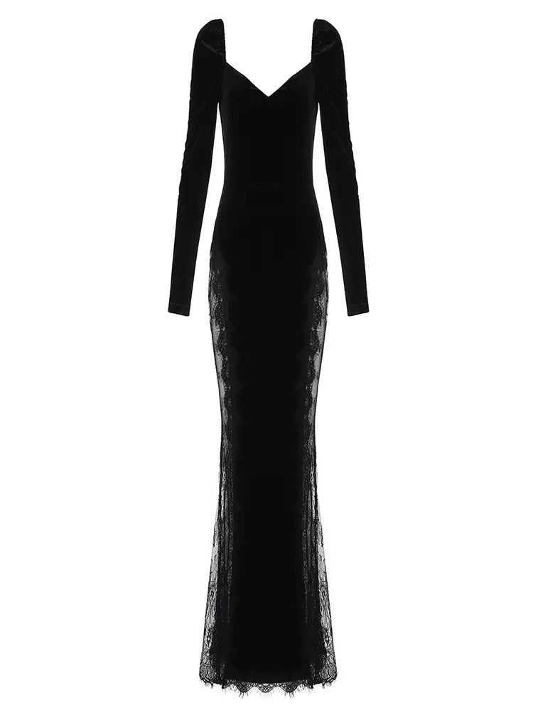Elegantes langes Abendkleid aus Spitze