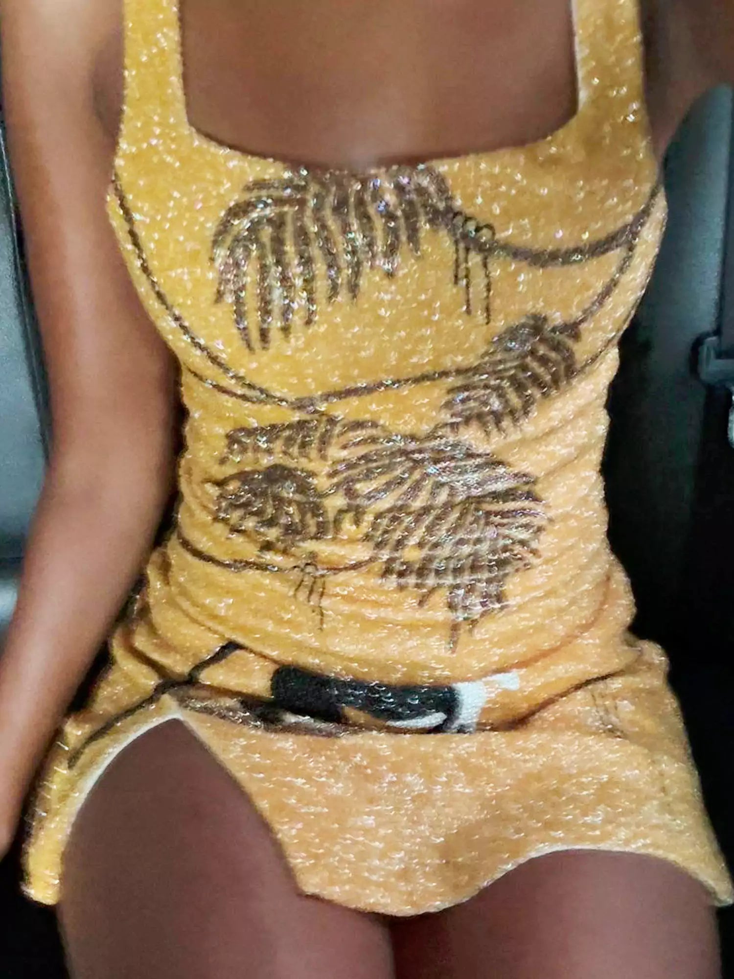 Glitzer-Minikleid - Natural Dream - Gelb