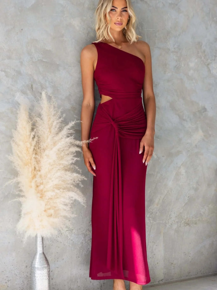 Romantisches schulterfreies Maxikleid
