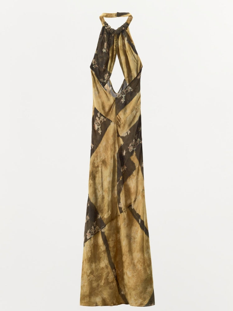 Bedrucktes Neckholder-Kleid