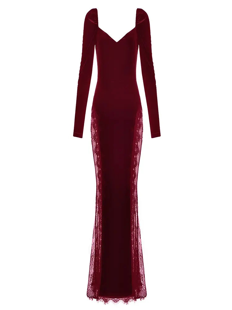 Elegantes langes Abendkleid aus Spitze