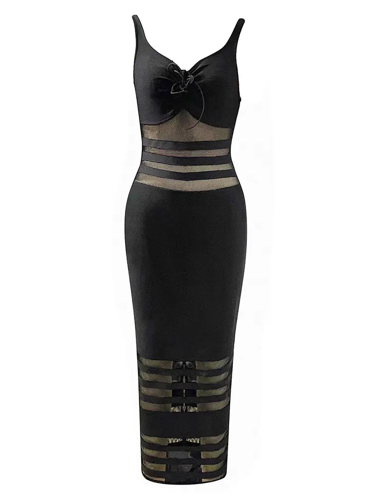 Trägerloses Retro-Mesh-Bandage-Kleid