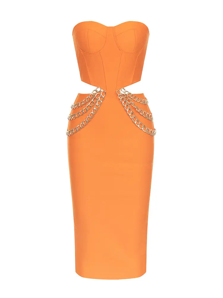 Elegantes ärmelloses Kleid mit Taillenausschnitt