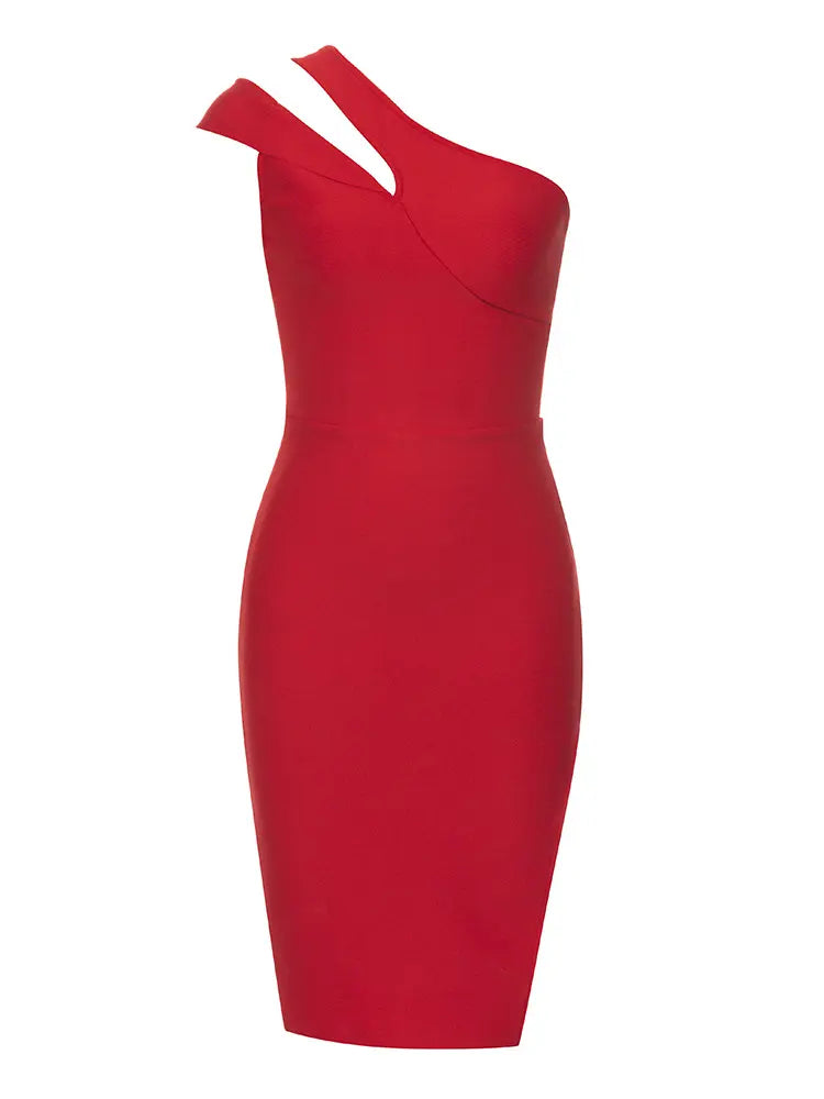 Asymmetrisches One-Shoulder Bandage-Kleid