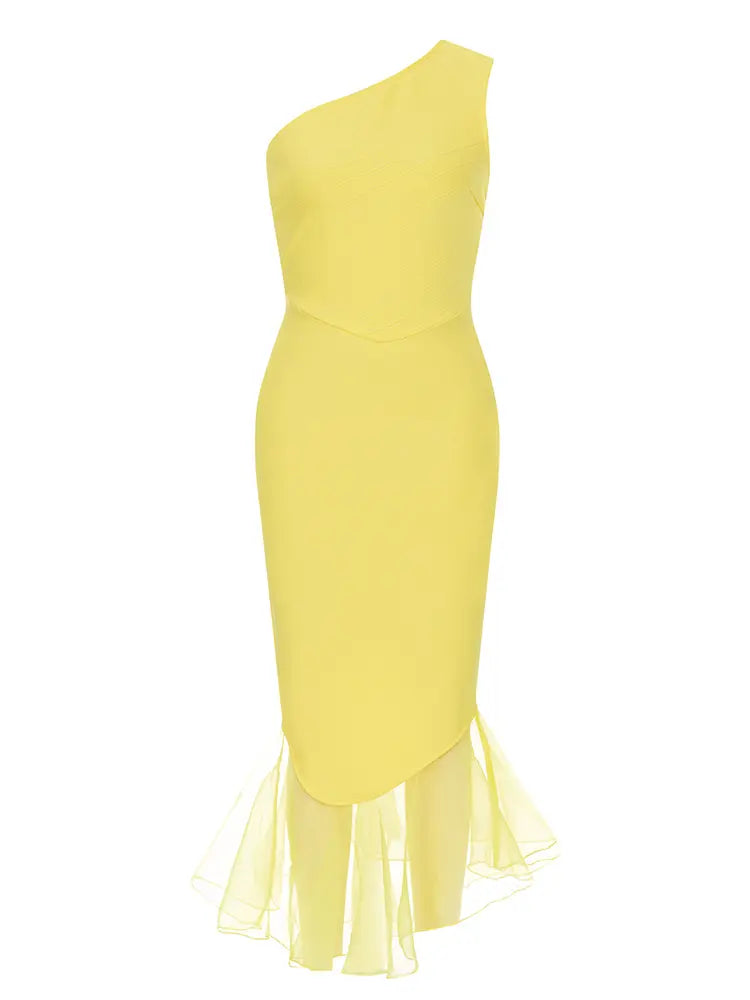 One-Shoulder-Netzkleid