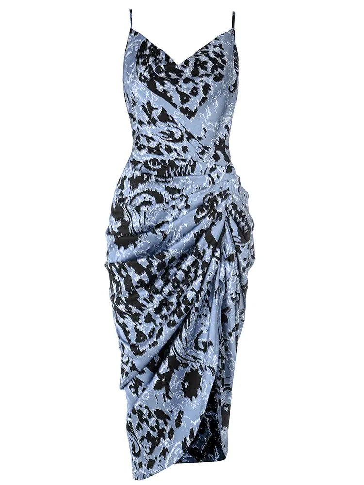 Vintage gerafftes rückenfreies Kleid