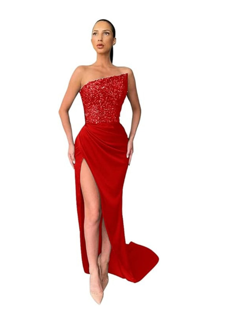 Himmlisches Glitzer-Abendmaxikleid