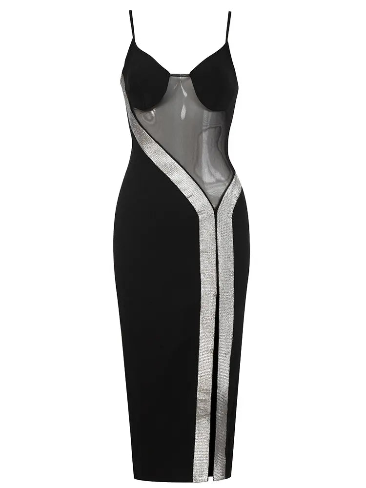 Sexy Vintage Rückenfreies Mesh-Kleid