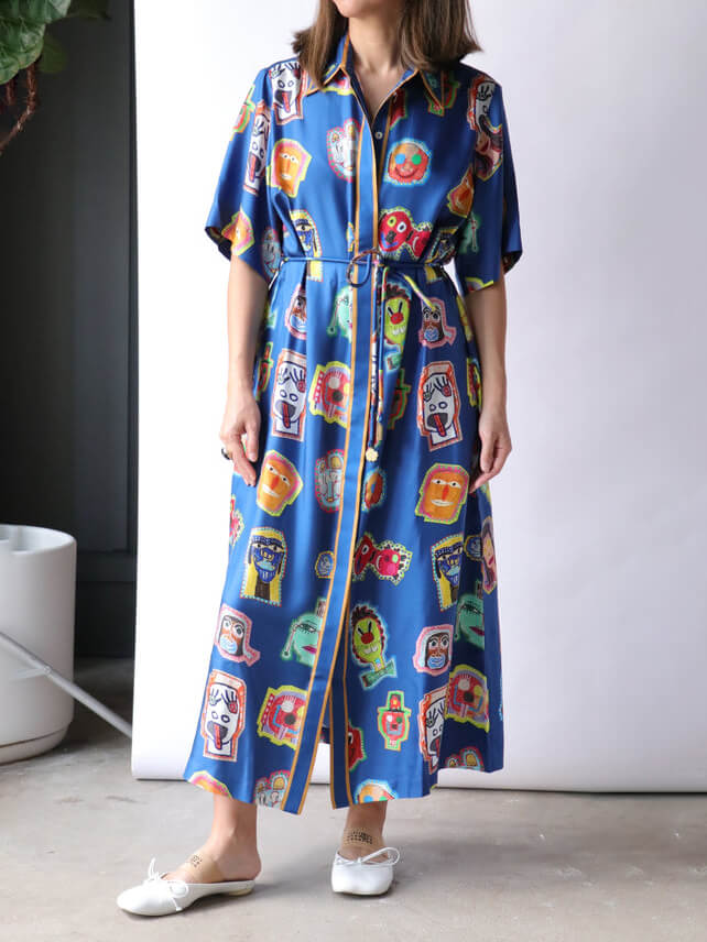 Einzigartiges Graffiti-Spaß-Print-Midikleid