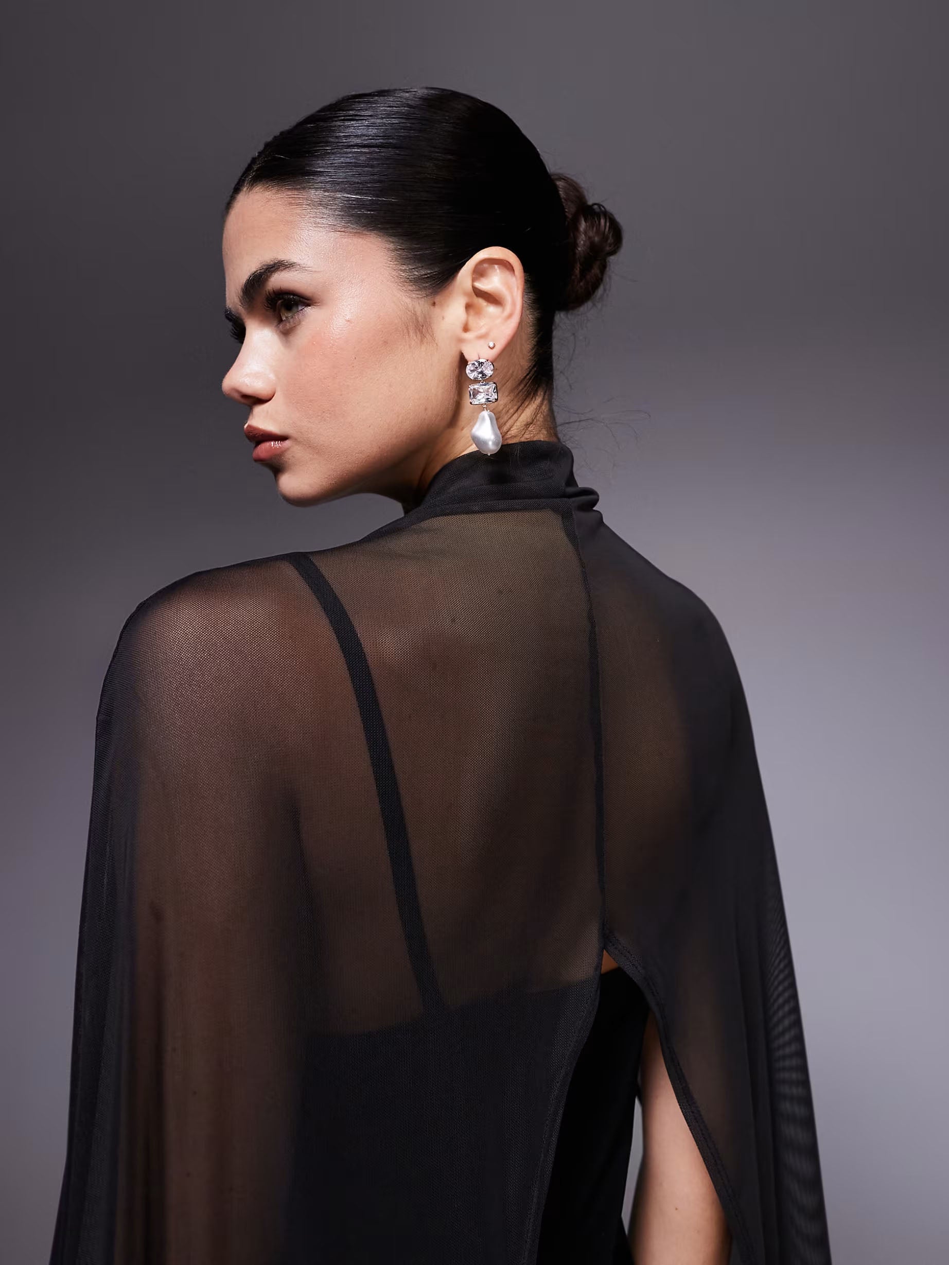 Exaggerated Cape Maxi Dress