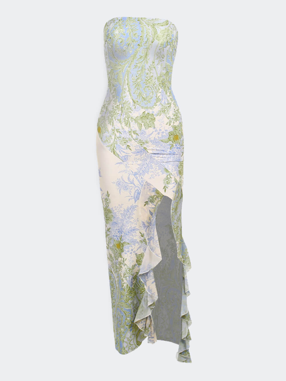 Florales sexy Maxikleid mit Schlitz