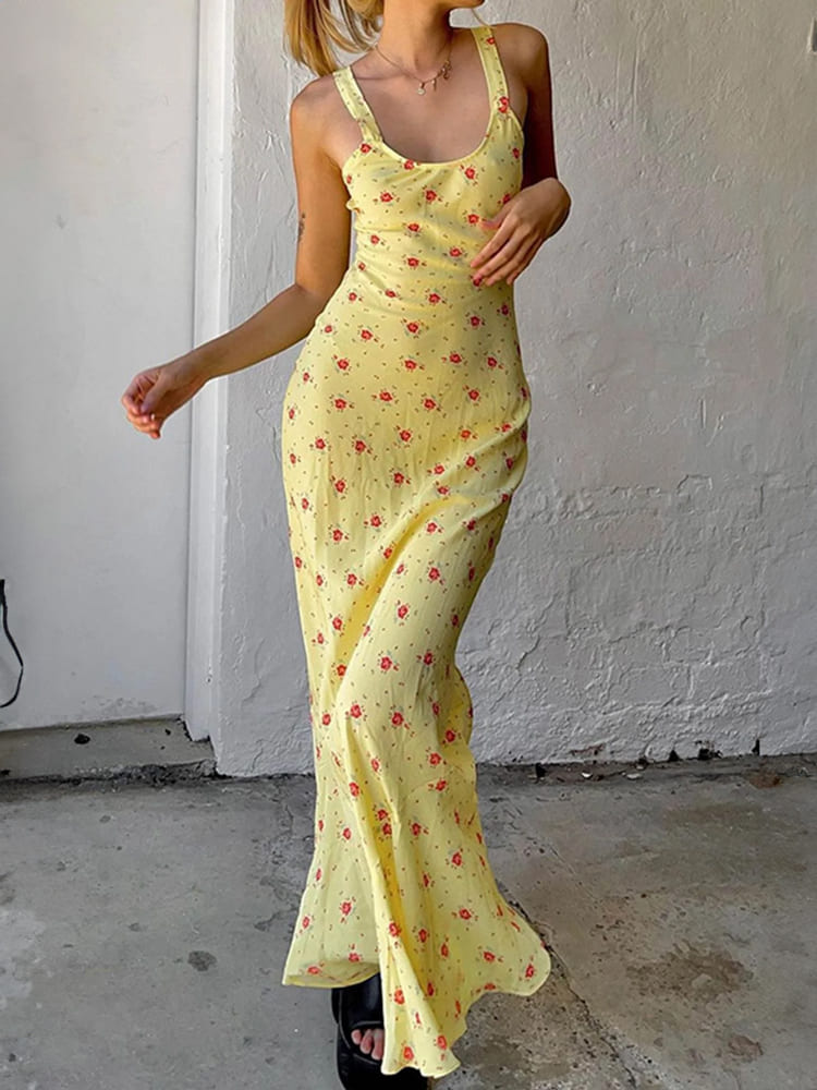 Maxikleid im Meerjungfrauen-Stil mit Blumenmuster