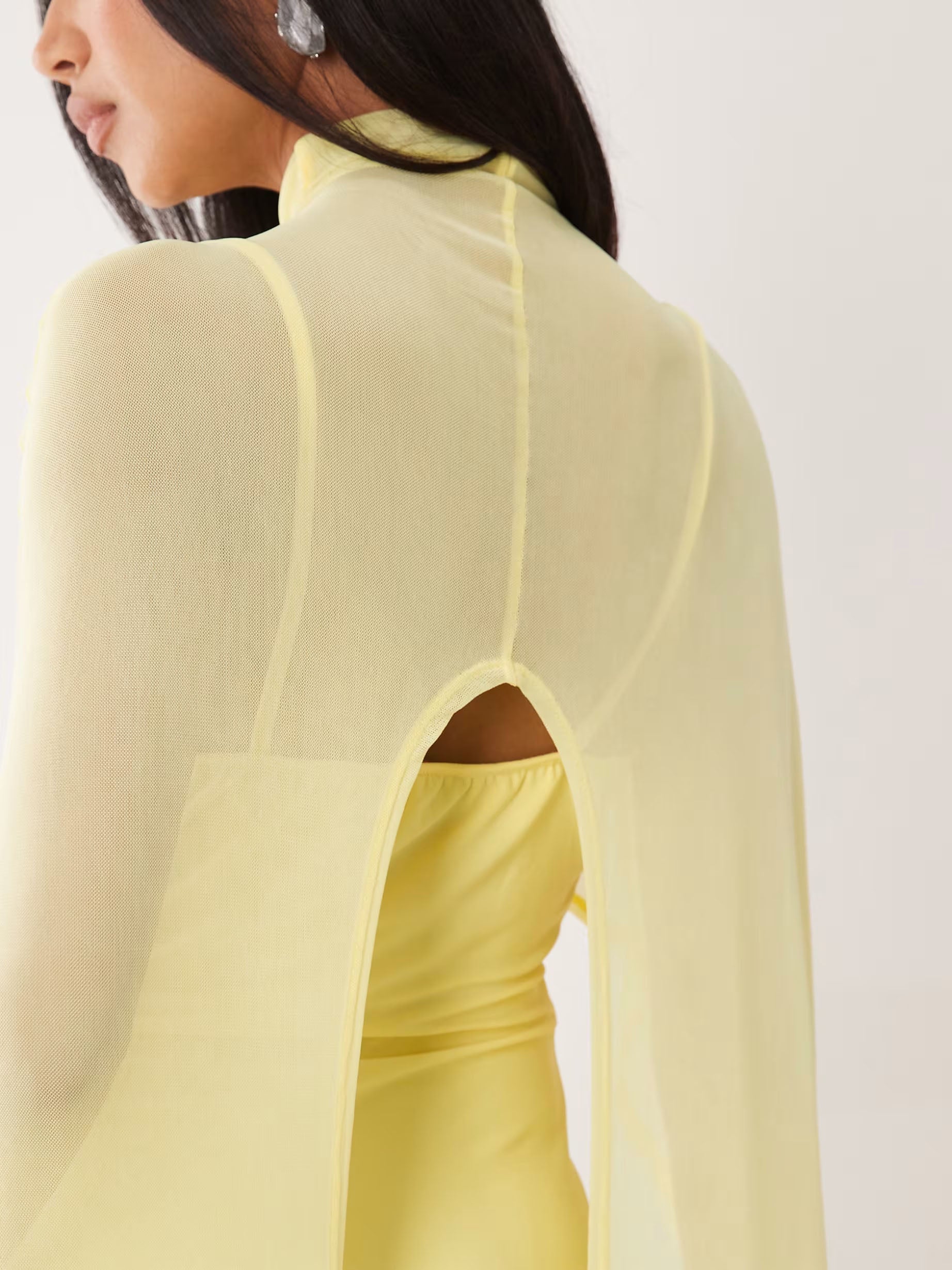 Exaggerated Cape Maxi Dress