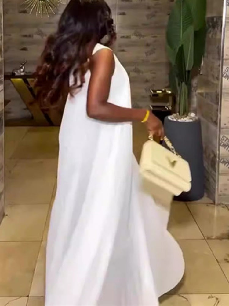 Plissiertes Maxikleid in Großen Größen