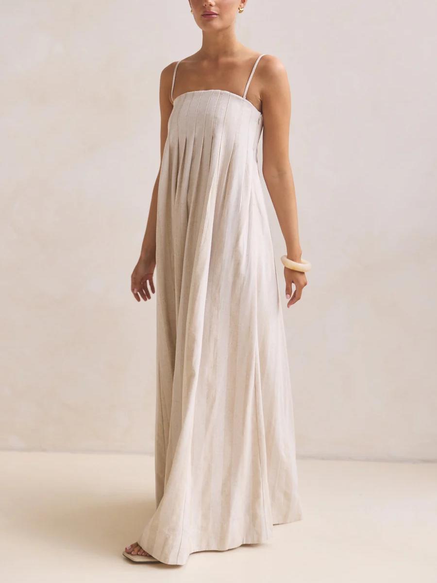 Plissiertes Slip-Maxikleid