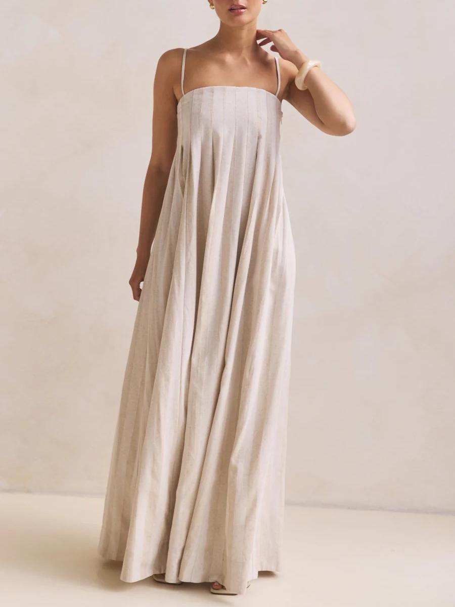 Plissiertes Slip-Maxikleid