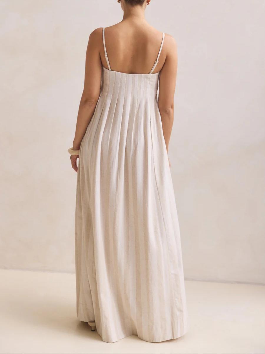 Plissiertes Slip-Maxikleid