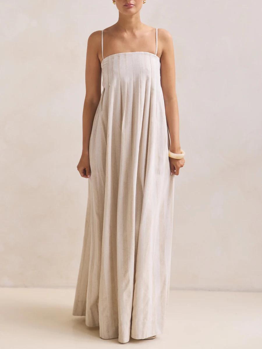 Plissiertes Slip-Maxikleid