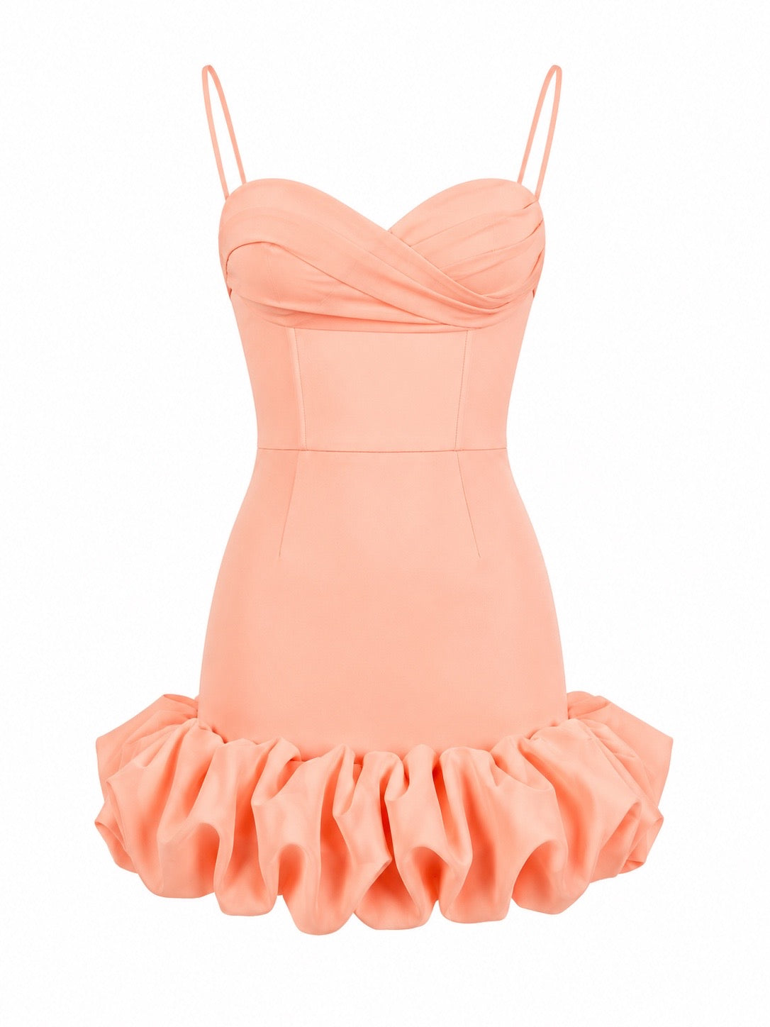 Hüftwickel-Minikleid mit Rüschen