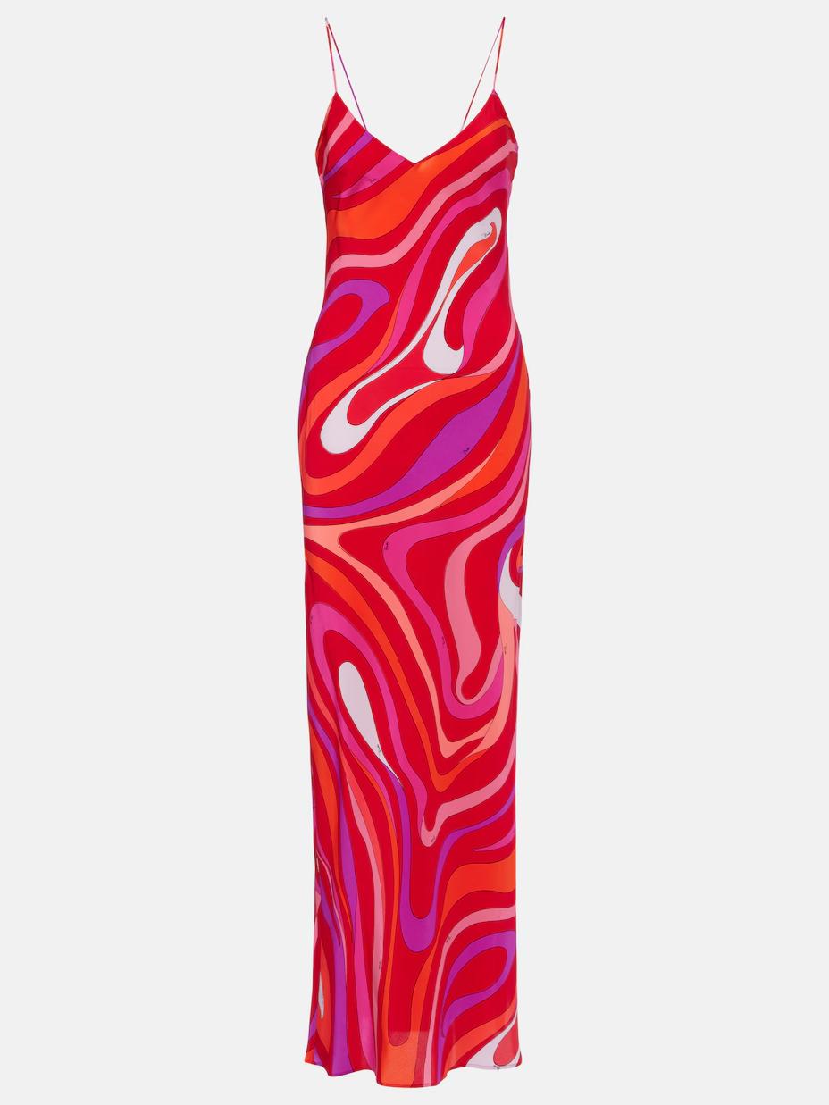Maxikleid mit Wirbelmuster