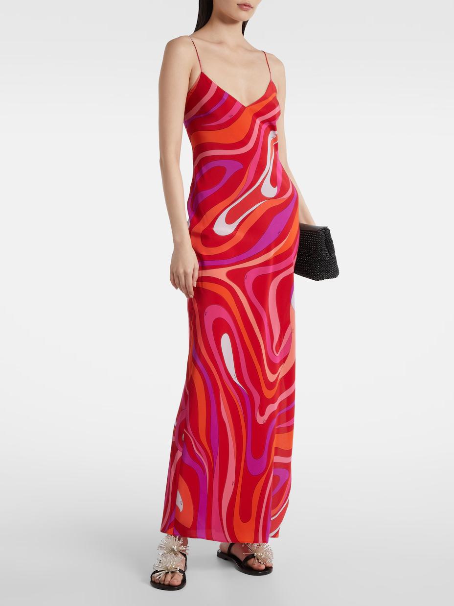 Maxikleid mit Wirbelmuster
