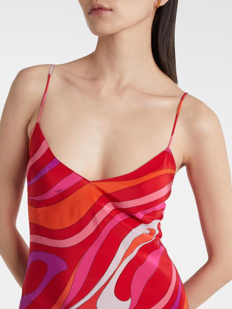 Maxikleid mit Wirbelmuster