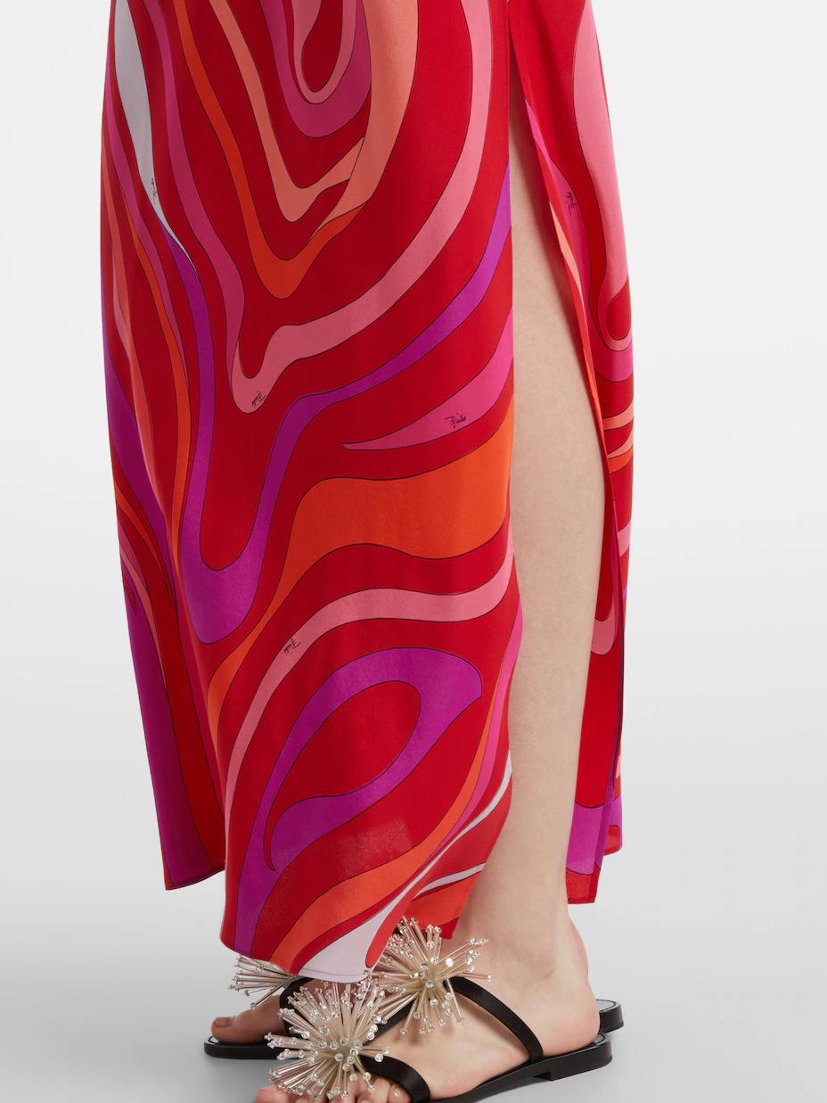 Maxikleid mit Wirbelmuster