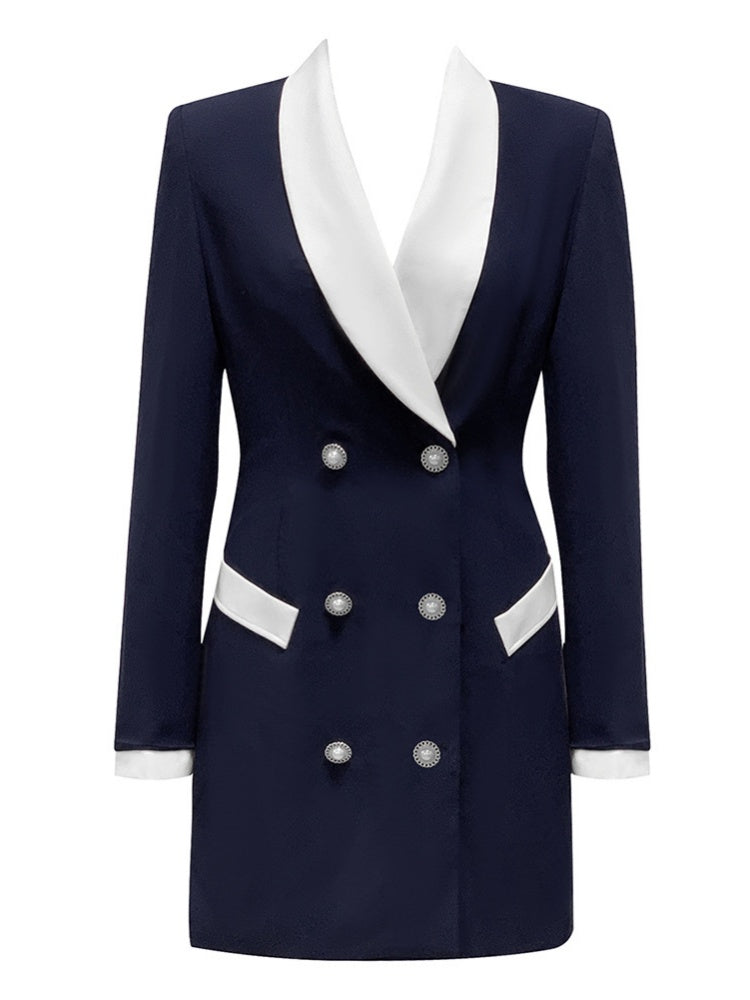 Elegantes Blazer-Kleid mit V-Ausschnitt